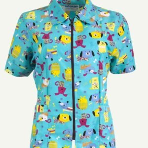 BATA ANTIFLUIDO CON CREMALLERA ESTAMPADO