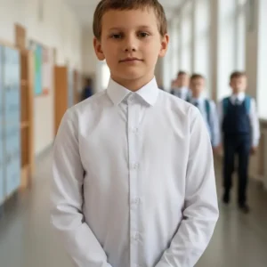 CAMISA ESCOLAR CUELLO CORBATA DACRON NIÑOS