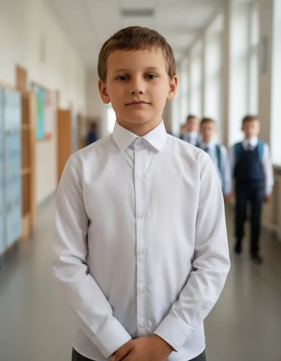 CAMISA ESCOLAR CUELLO CORBATA DACRON NIÑOS