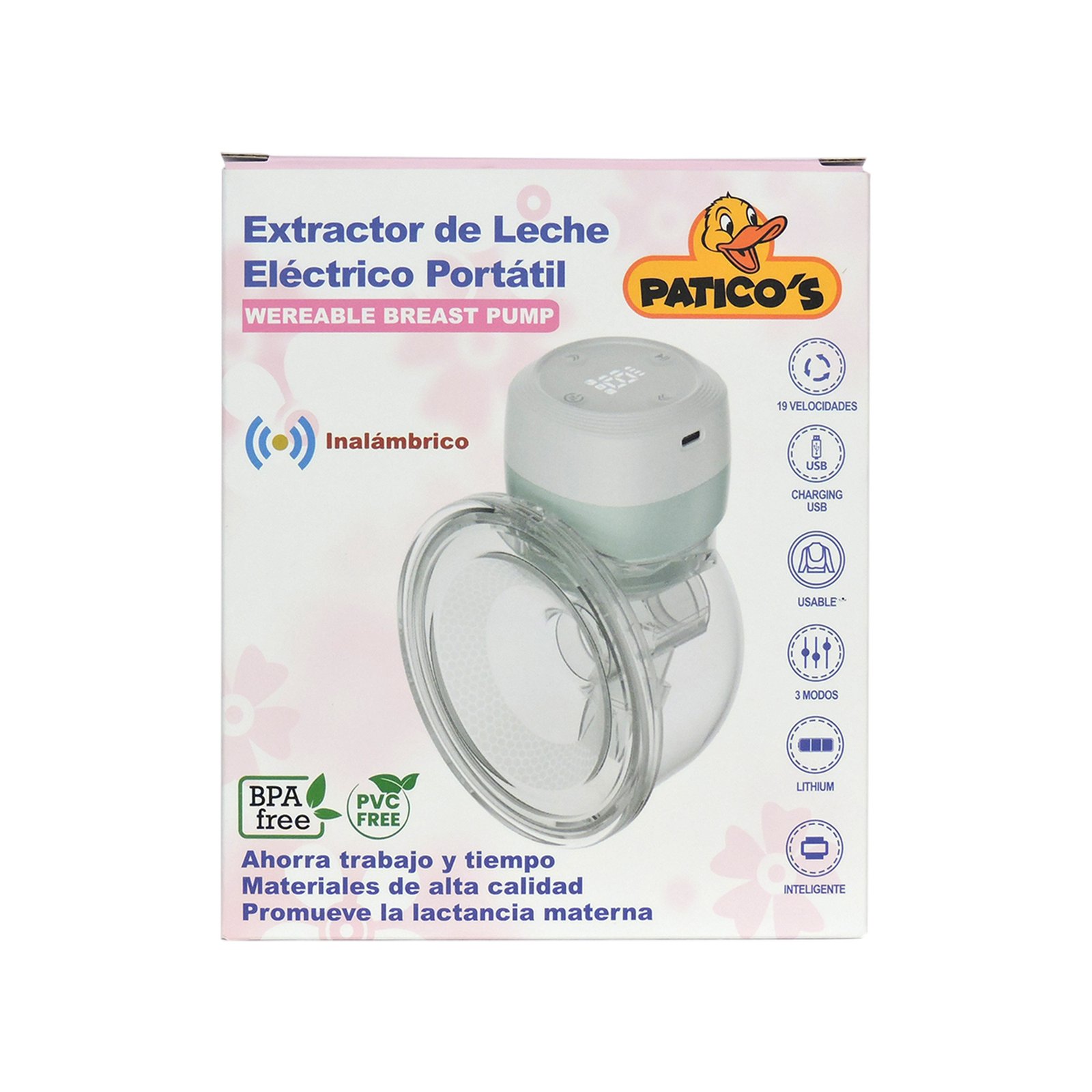 EXTRACTOR DE LECHE ELCTRICO PORTATIL PATICOS 001